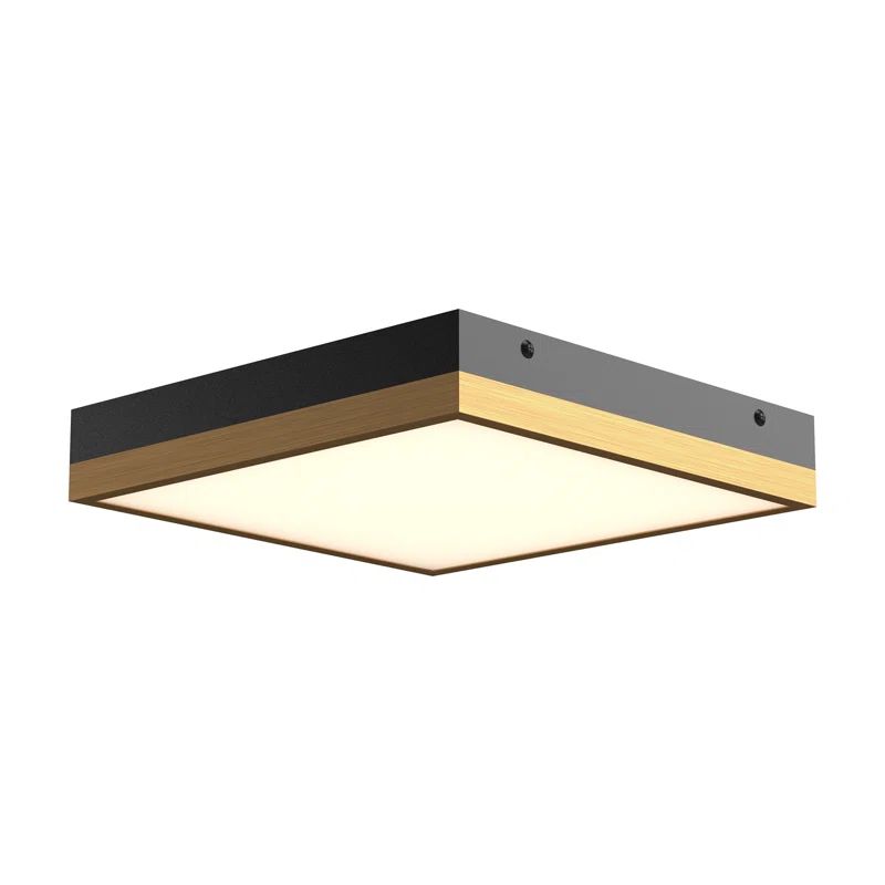 Sydney Aged Gold and Matte Black Slim LED Flush Mount