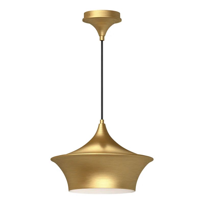 Emiko Wabi-Sabi Style Brushed Gold and Matte Black Metal Pendant