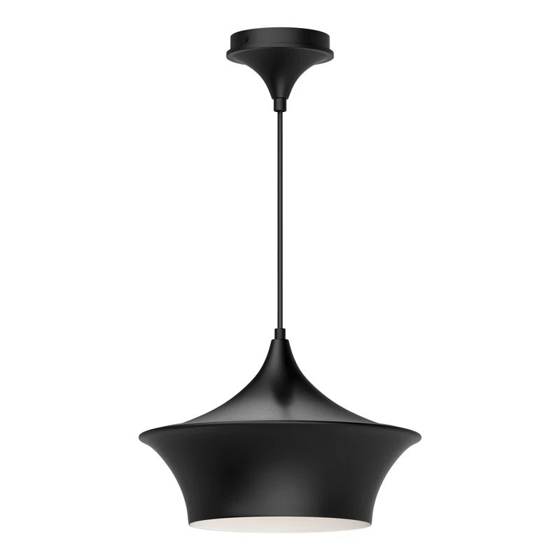 Alexia Matte Black and Brushed Gold Steel Pendant Light