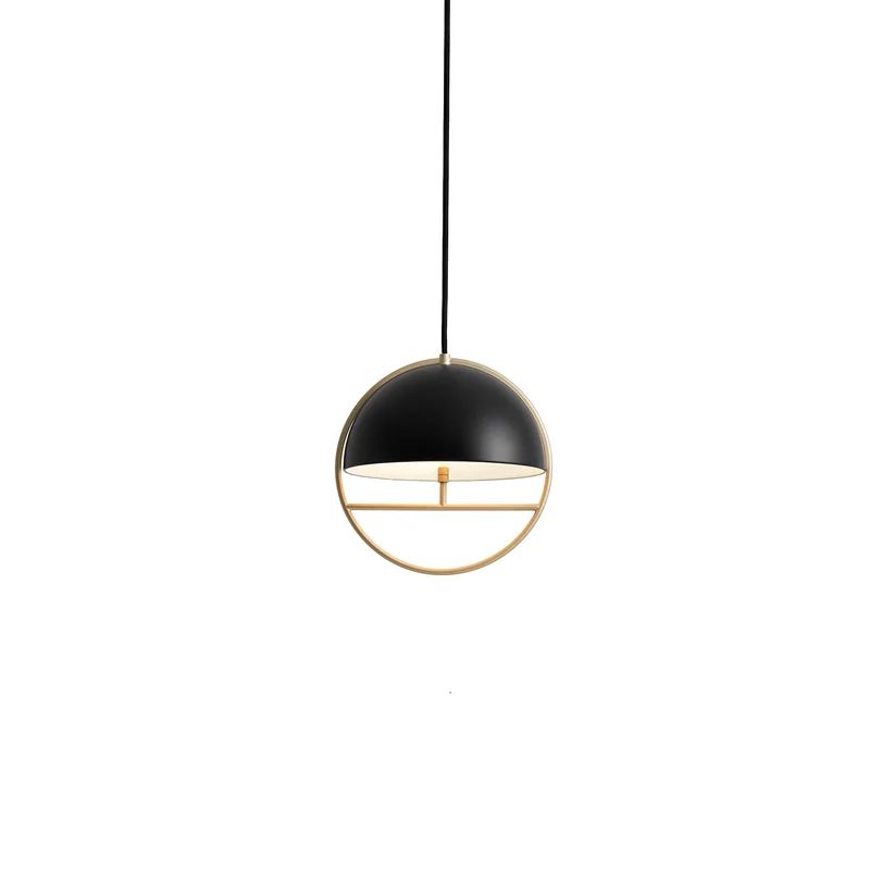 Black and Gold Modern LED Glass Pendant Light