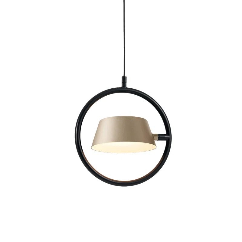 Olo 7.7'' Champagne Gold Drum LED Pendant Light