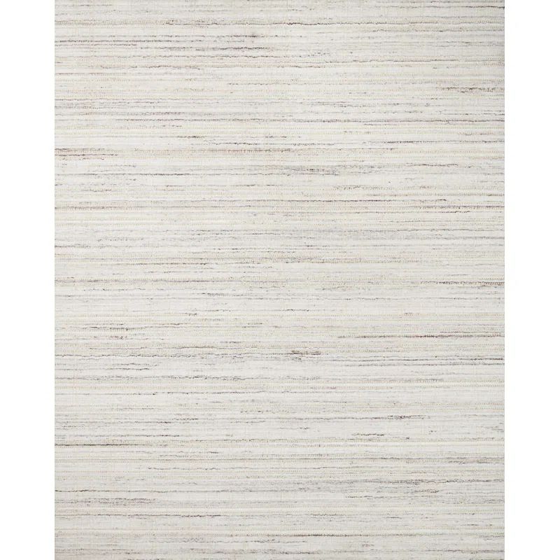 Ivory and Dove Hand Loomed Synthetic Rug, 2' x 3'