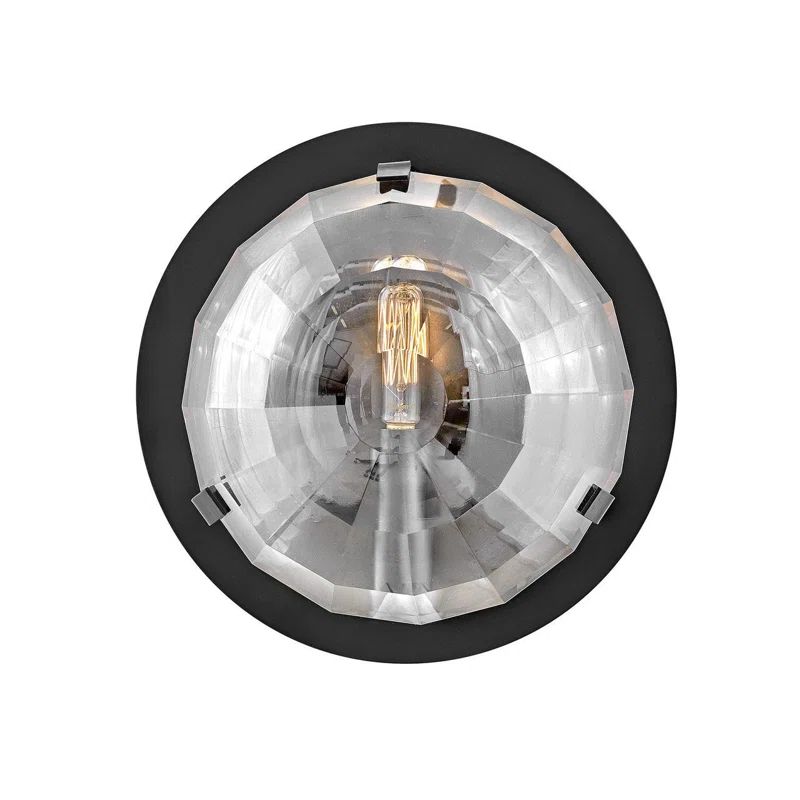 Leo Black Optic Crystal 1-Light Wall Sconce