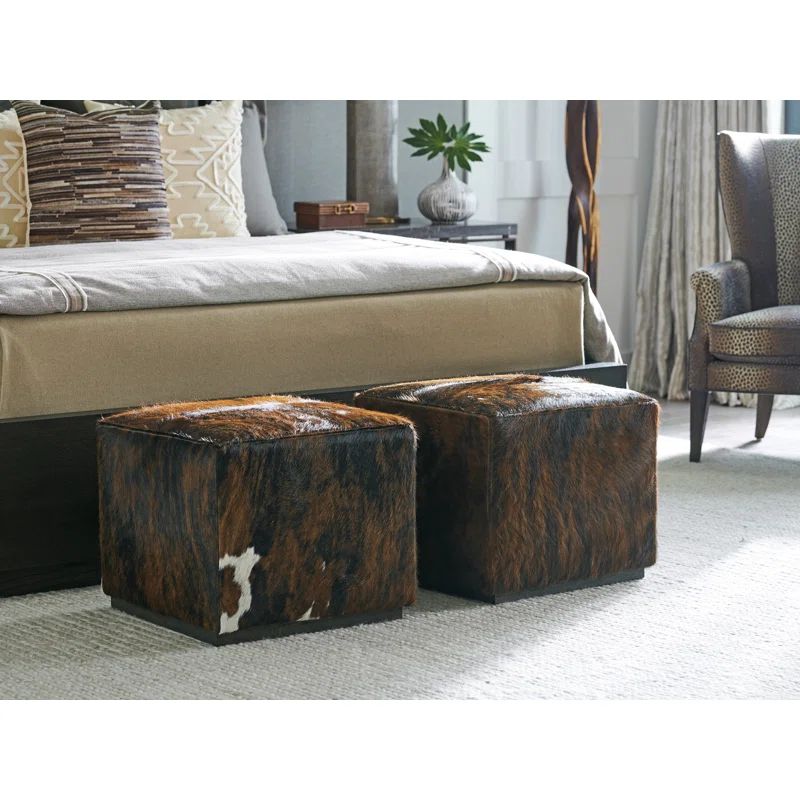 Arrowleaf Tight Seat Ottoman in Dark Brown Leather Match
