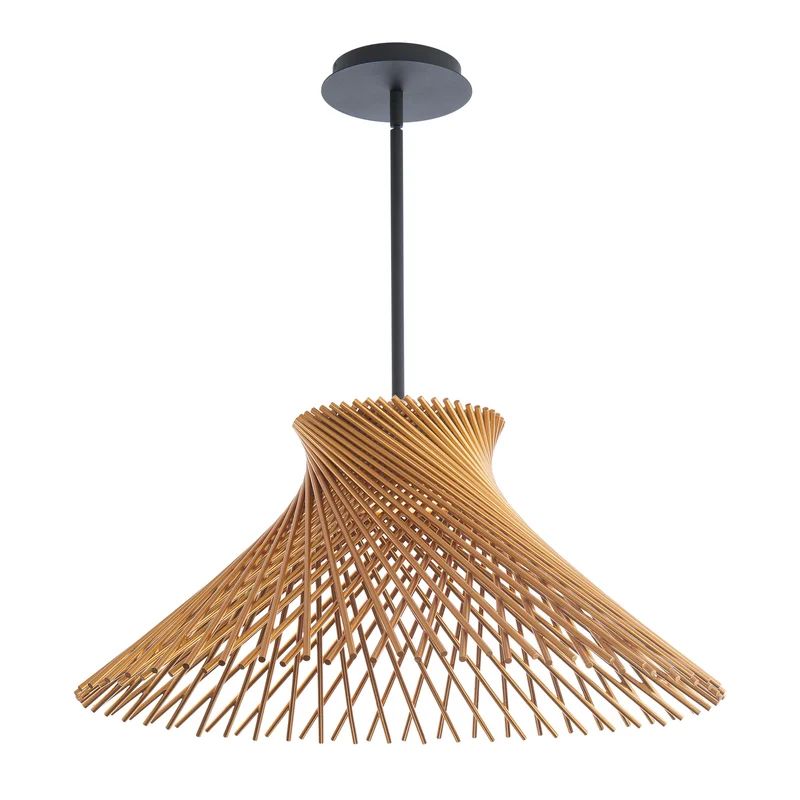 Zenya Gold LED Pendant Light with Etched Diffuser