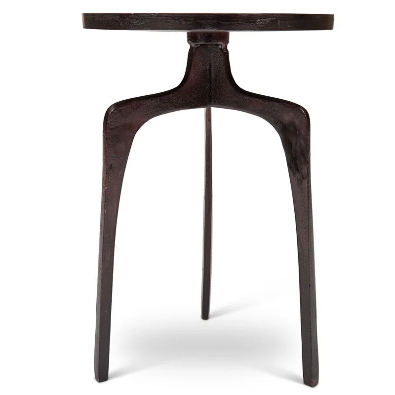 Raw Bronze Round Reclaimed Aluminum End Table