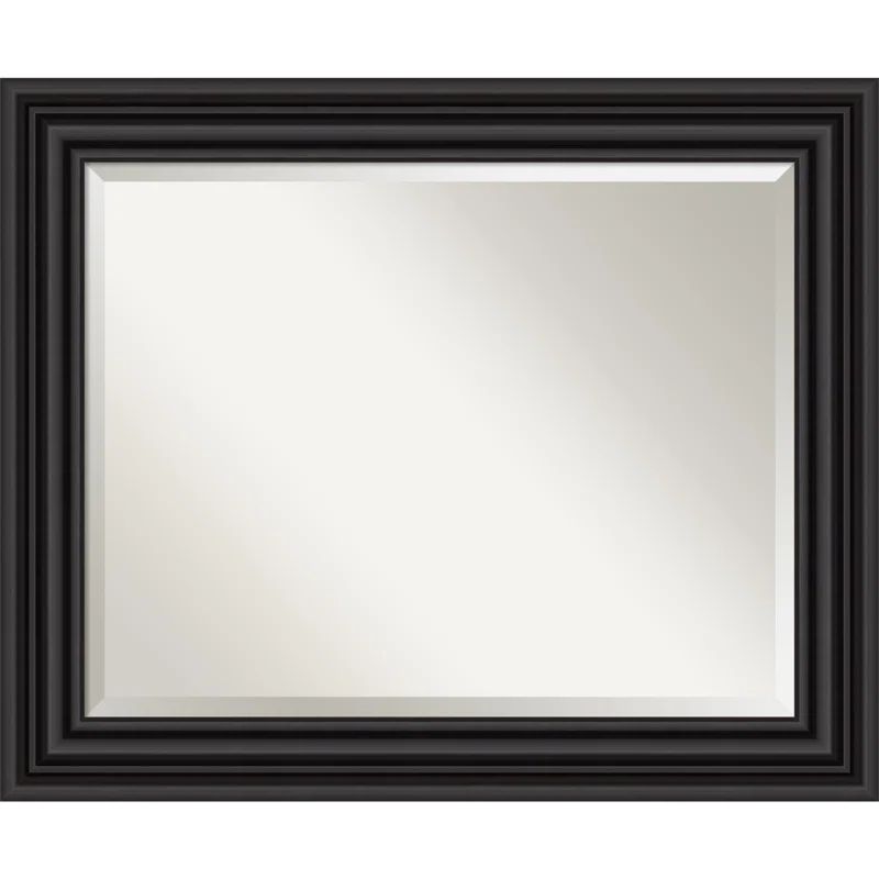 Colonial Black Rectangular Polystyrene Bathroom Vanity Mirror