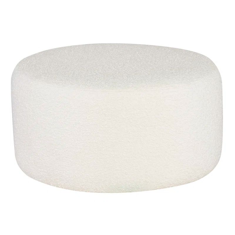 Robbie 24.5'' White Buttermilk Boucle Upholstered Ottoman
