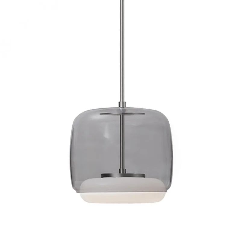 Enkel Brushed Nickel LED Pendant with Smoked Glass Shade