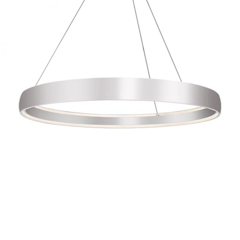 Halo Brushed Silver Aluminum LED Pendant Light