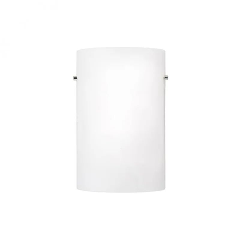 Modern Dimmable Nickel Wall Sconce with White Glass Shade