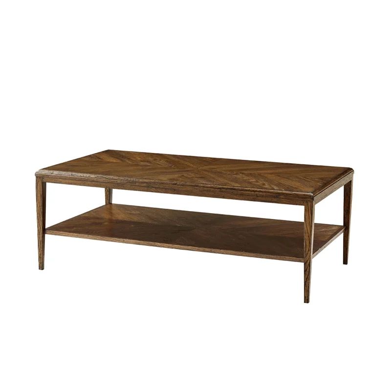 Dusk Concentric Parquetry Oak Coffee Table with Storage Shelf