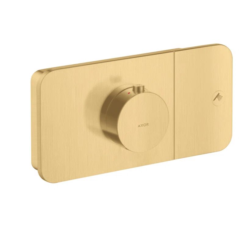 Modern Brushed Gold Thermostatic Shower Valve Trim