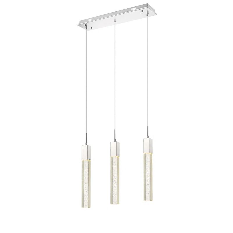 Polished Chrome Crystal LED Island Pendant Light