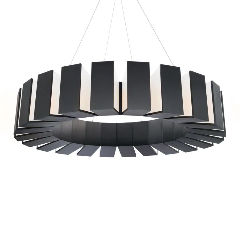 Eclipse 22-Light Black Crystal LED Drum Chandelier