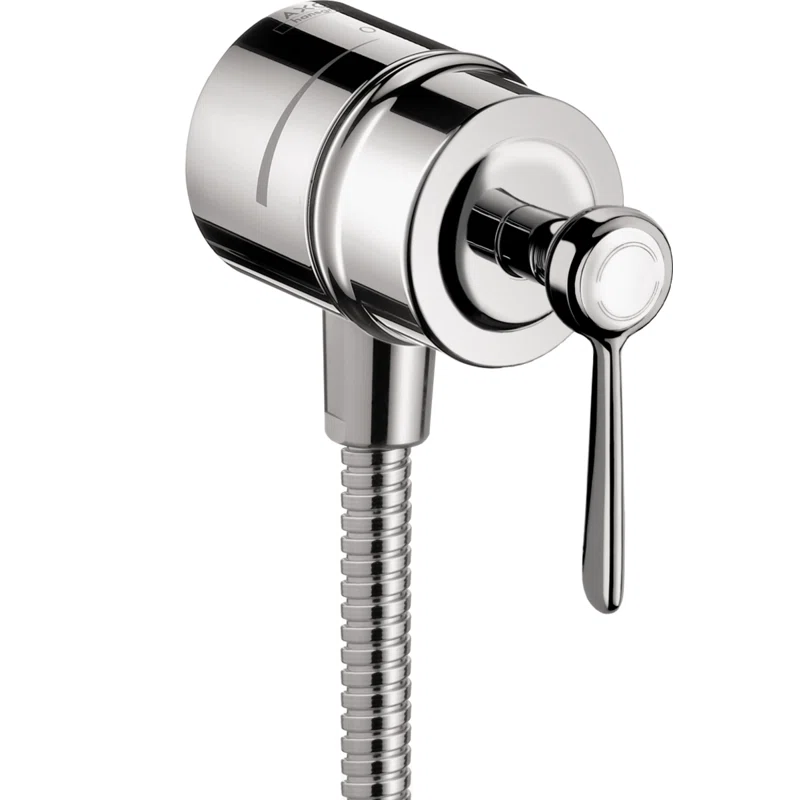 Polished Nickel Wall-Mounted Lever Handle Outlet