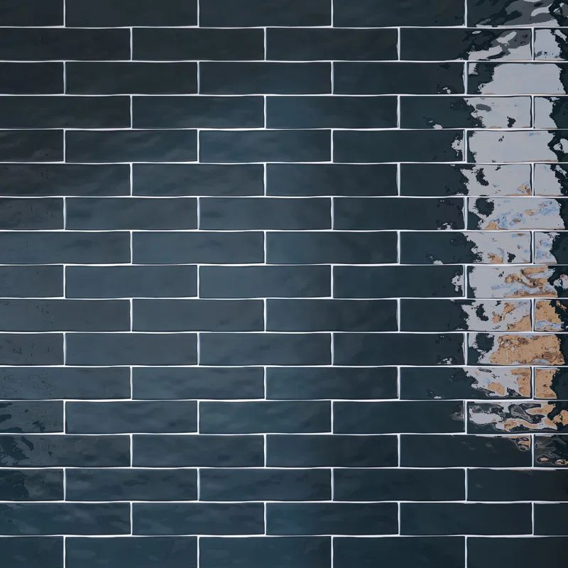 Petroleo Blue Ceramic Subway Wall Tile 3 x 12 Inch