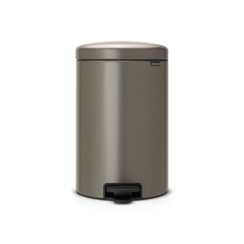 Platinum Round Soft-Close Pedal Trash Can with Removable Bucket