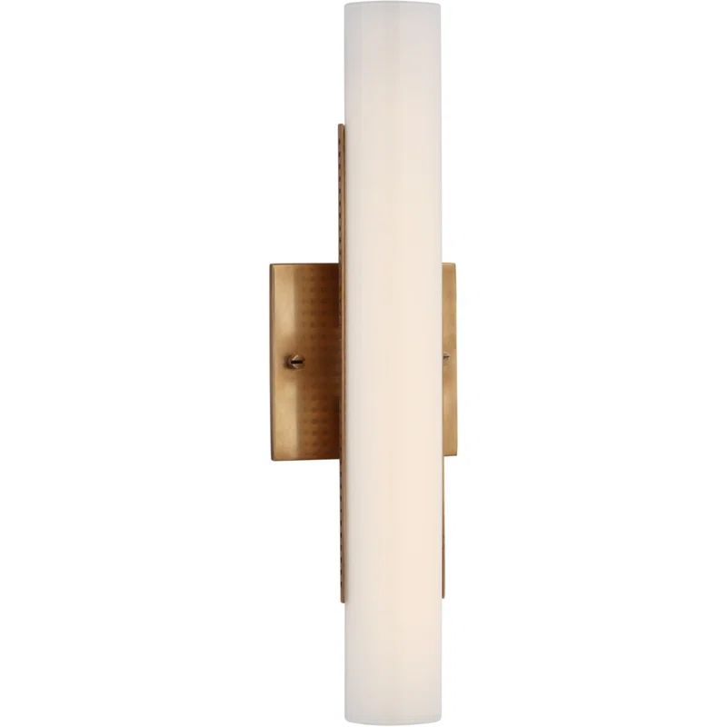 Precision 15-inch Bronze Bath Light with White Glass