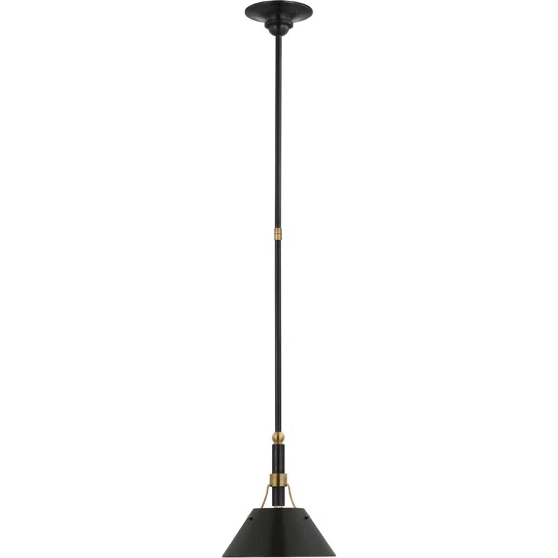 Turlington 9.75" Bronze and Antique Brass Industrial Pendant Light