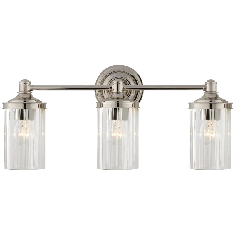 Ava Polished Nickel 3-Light Dimmable Direct Wired Sconce