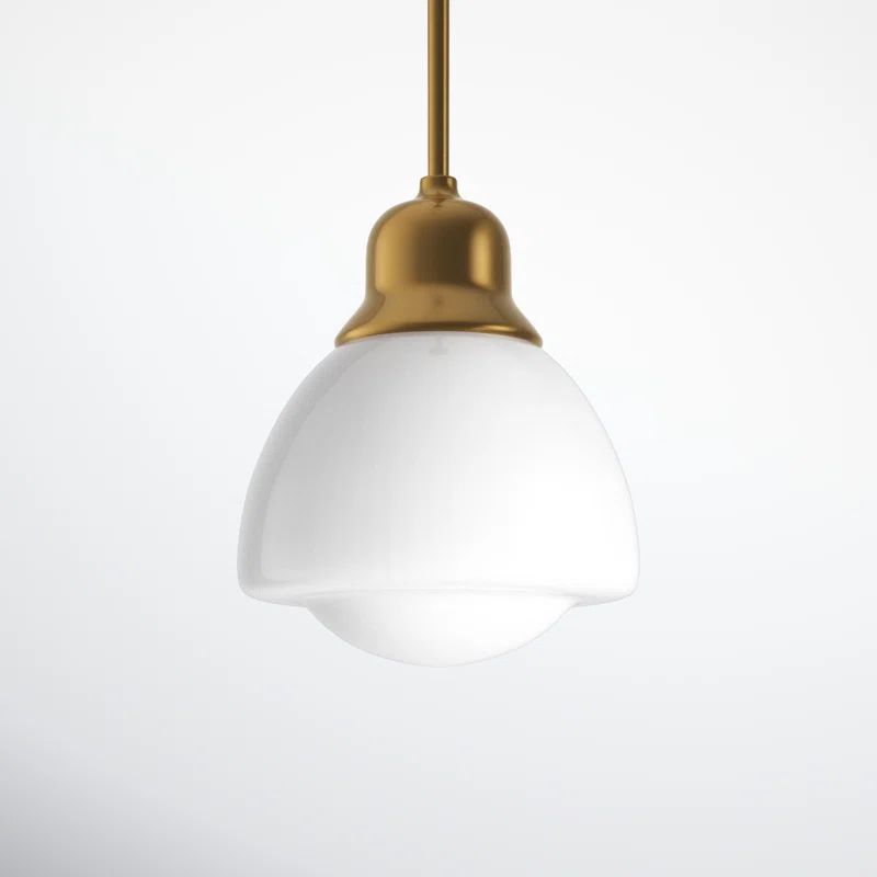 Contemporary Brass and Glass Globe Pendant Light