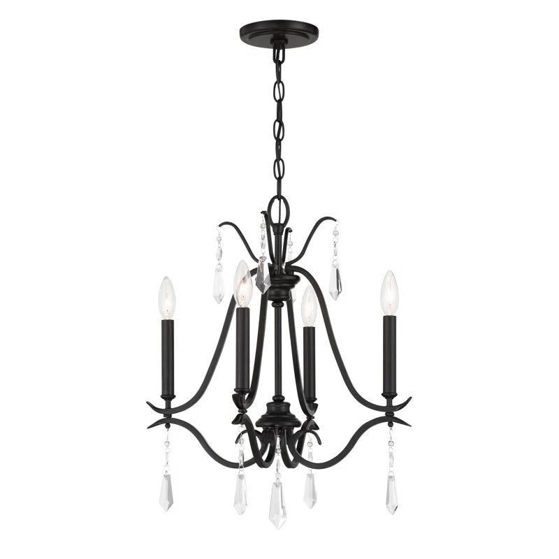 Mini Laurel Estate 4-Light Coal Finish Crystal Chandelier