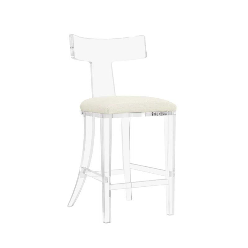 Tristan Dune Plush 26'' Acrylic Counter Stool in Azure
