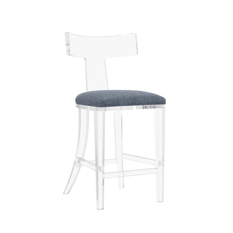 Azure and Clear Acrylic 26'' Counter Stool