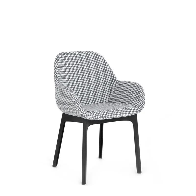 Patricia Urquiola Hexagonal Houndstooth Gray Clap Arm Chair