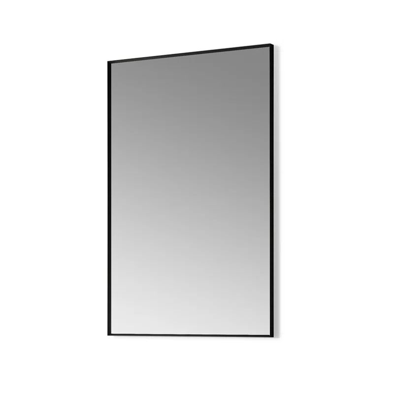 Elegant Rectangular Silver and Gold Aluminum Bathroom Vanity Mirror