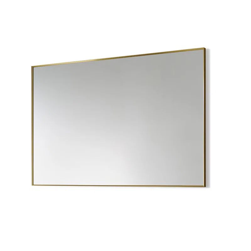 Elegant Rectangular 48" Brushed Gold Aluminum Bathroom Vanity Mirror