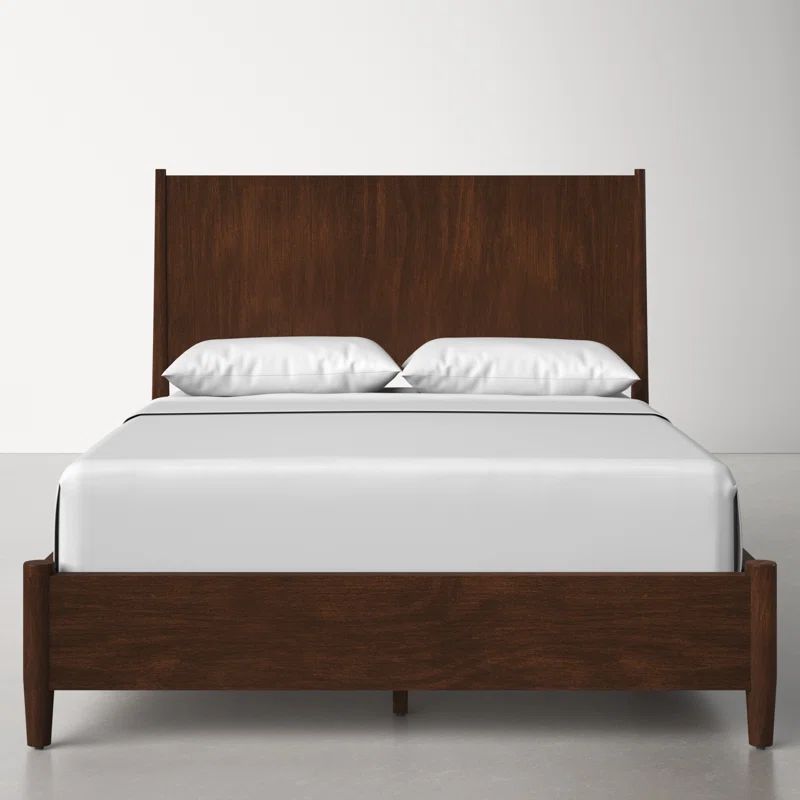 Flynn Transitional King Platform Bed with Drawer in Walnut