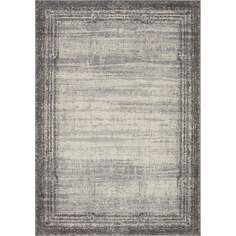 Austen Pebble Charcoal Abstract Wool-Blend 7'10" x 10'6" Area Rug