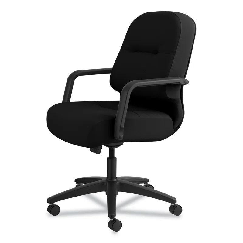 Pillow-Soft Managerial Mid-Back Swivel Task Chair in Black