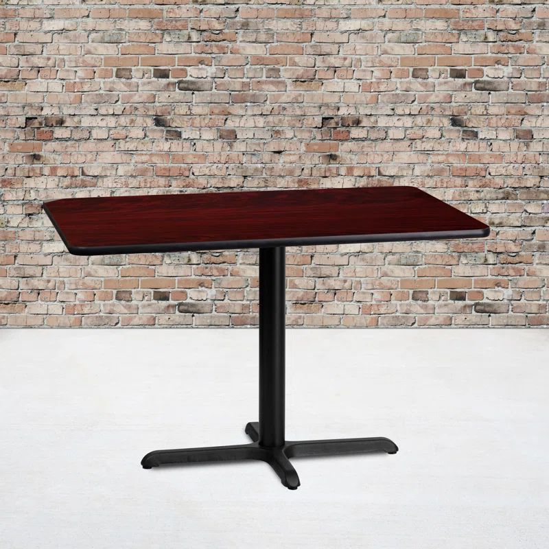 Red Laminate Rectangular Bar Height Dining Table