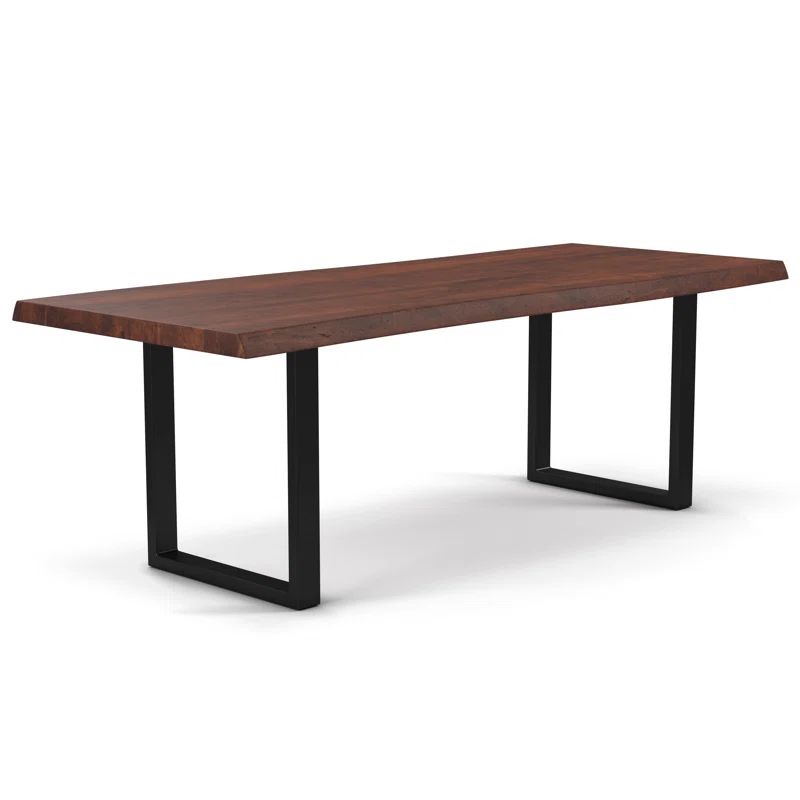 Americano Acacia Wood & Black Aluminum 92" Rectangular Dining Table