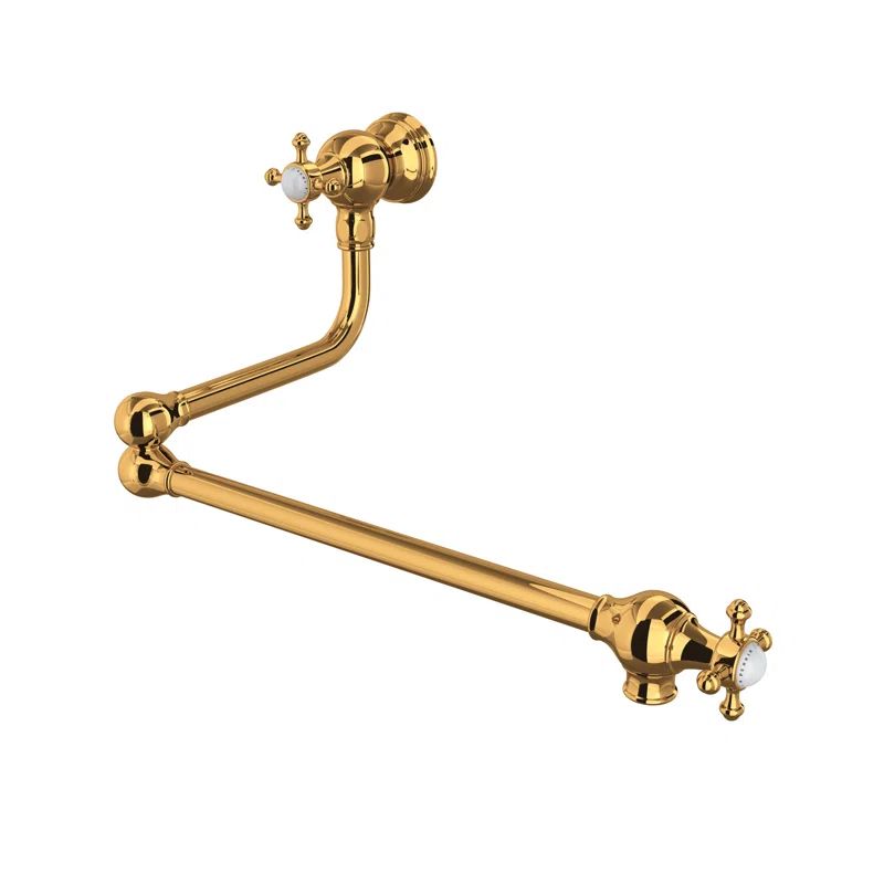 Polished Nickel Wall-Mounted Traditional Pot Filler