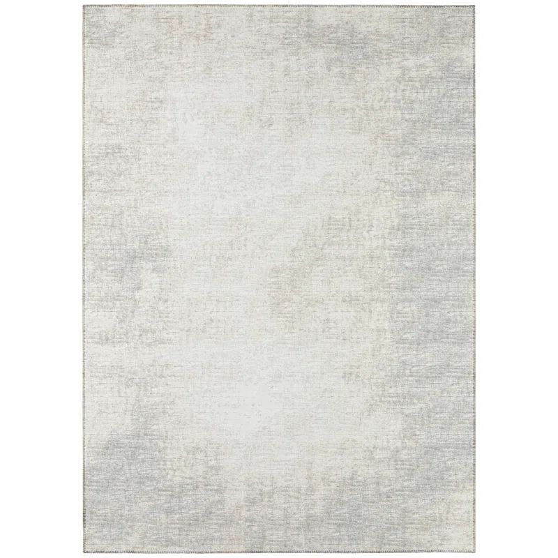 Subtle Gray Chenille 9' x 12' Easy-Care Area Rug