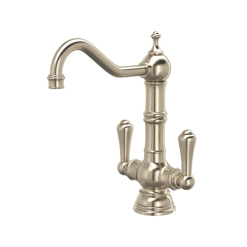 Classic Elegance Dual Lever Polished Nickel Bar Faucet, 10.5" Height