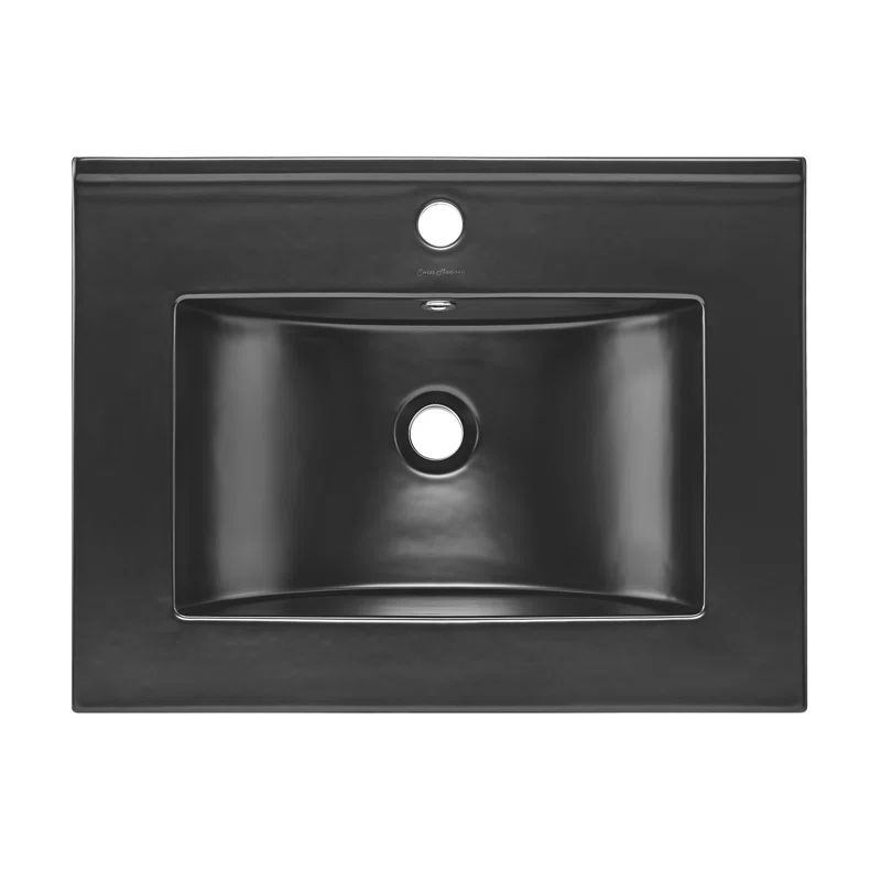 Matte Black Ceramic 24" Vanity Top Bathroom Sink
