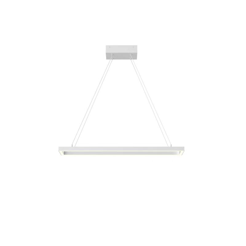 White Aluminum Dimmable LED Rectangle Chandelier