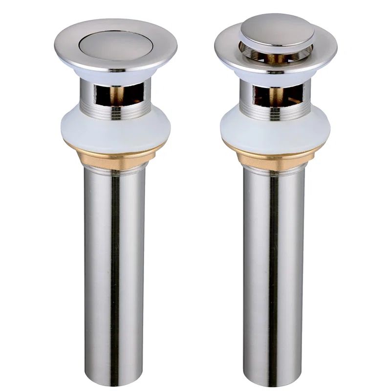 Brushed Nickel Pop-Up Drain with Overflow