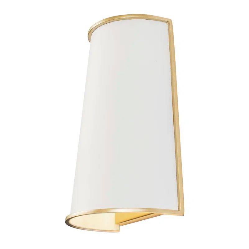 Matte White and Gold 12" Dimmable Electric Sconce