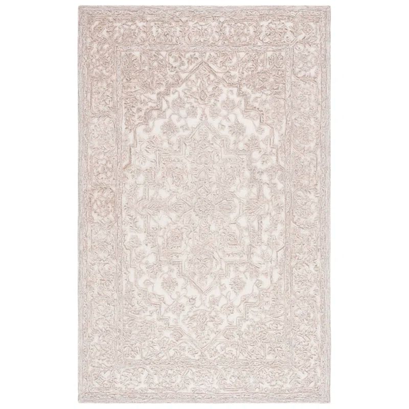 Ivory and Natural Hand Tufted Wool Area Rug