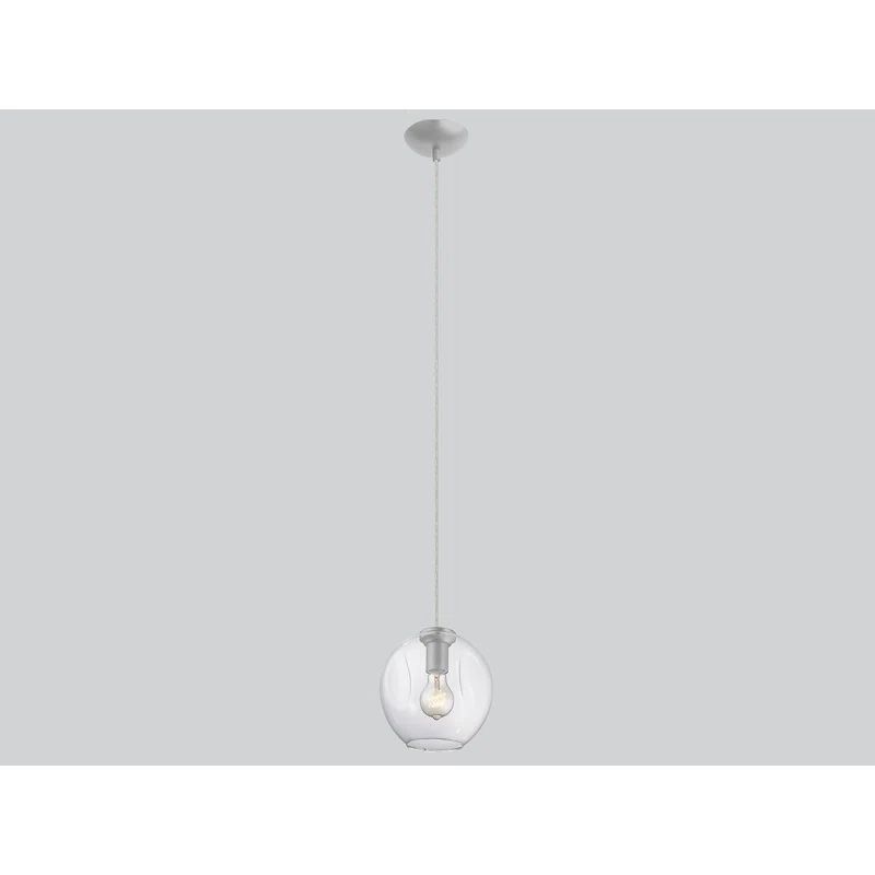 Tulum Mini Globe Pendant in Matte Chrome with Hand-Blown Glass