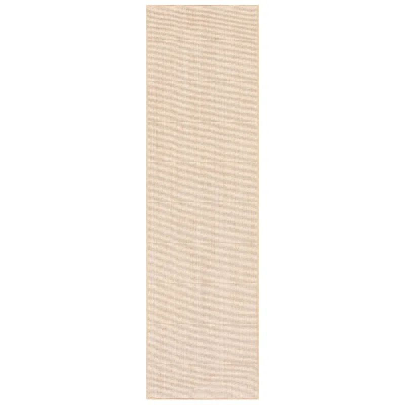 Beige/Ivory Hand-Knotted Wool Runner Rug, 2'3"x10'