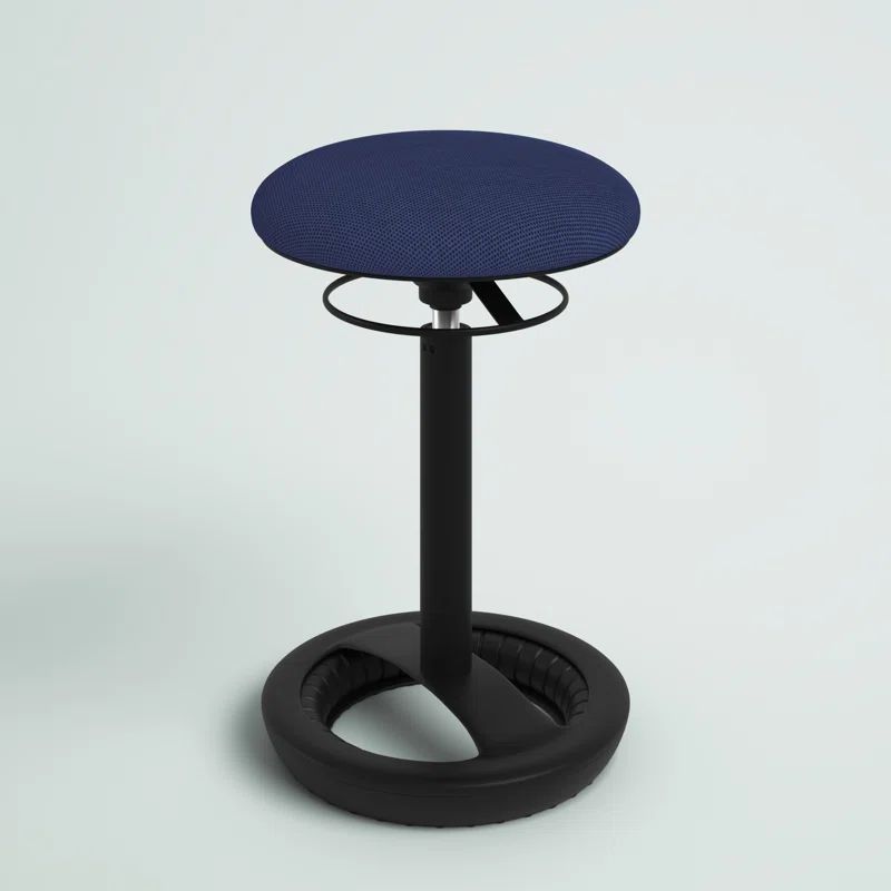 Thomas Walser Blue Aluminum Adjustable Swivel Stool