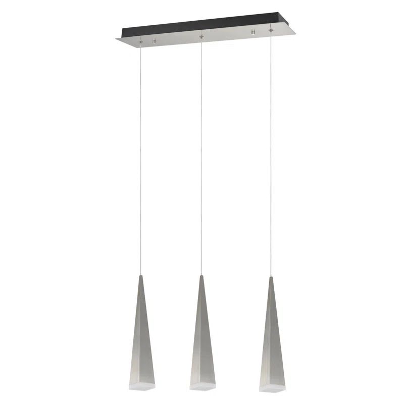 Brushed Nickel 3-Light Mini Pendant with Metal Shade