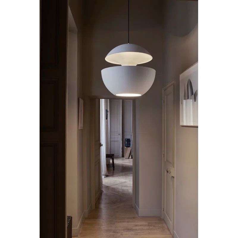 Large White Aluminum Pendant Light with LED